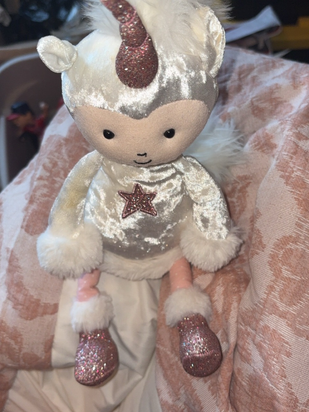 Jellycat Perky Unicorn moon Cream and Pink Sparkle Plush - Picture 3 of 8